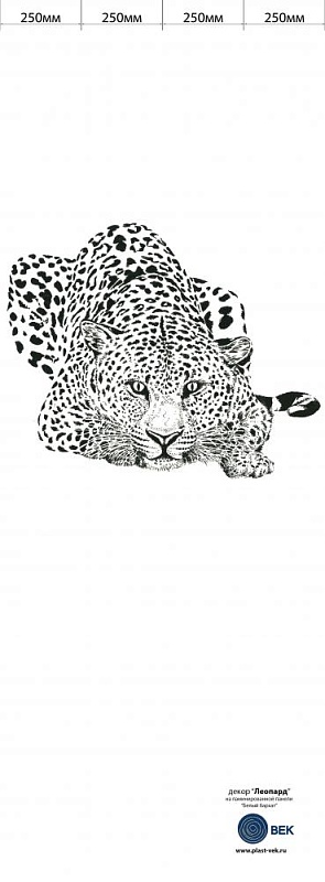 Панно Леопард белый бархат